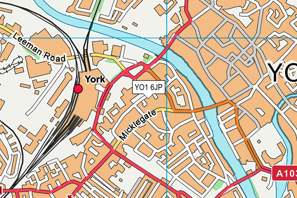 YO1 6JP map - OS VectorMap District (Ordnance Survey)