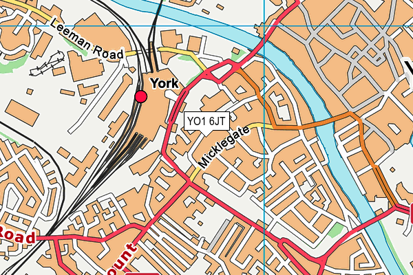 YO1 6JT map - OS VectorMap District (Ordnance Survey)