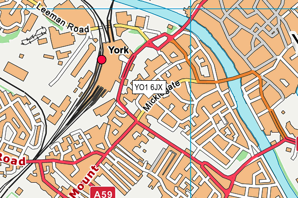 YO1 6JX map - OS VectorMap District (Ordnance Survey)