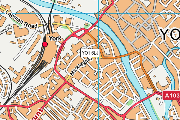 YO1 6LJ map - OS VectorMap District (Ordnance Survey)