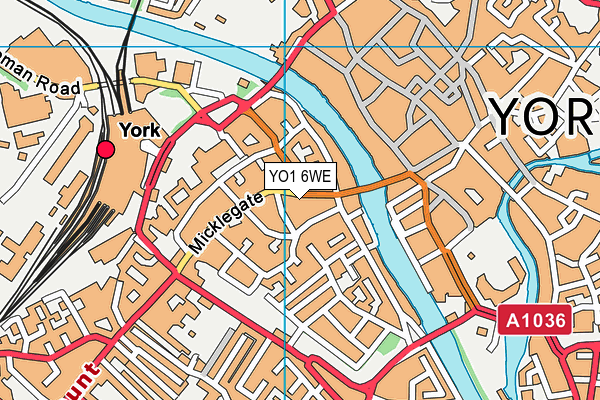 YO1 6WE map - OS VectorMap District (Ordnance Survey)