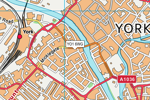 YO1 6WG map - OS VectorMap District (Ordnance Survey)