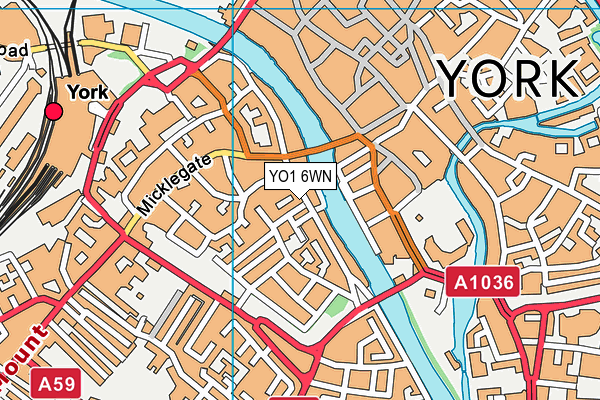 YO1 6WN map - OS VectorMap District (Ordnance Survey)