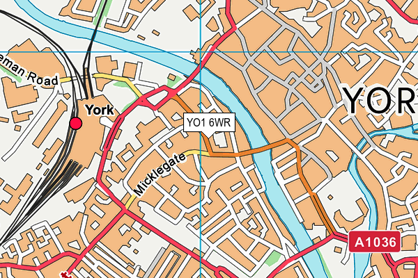YO1 6WR map - OS VectorMap District (Ordnance Survey)