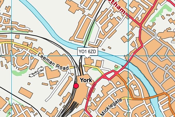 YO1 6ZD map - OS VectorMap District (Ordnance Survey)