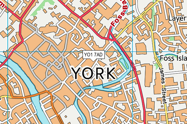 YO1 7AD map - OS VectorMap District (Ordnance Survey)