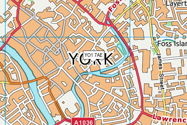YO1 7AE map - OS VectorMap District (Ordnance Survey)
