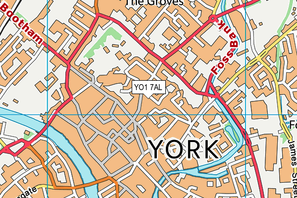 YO1 7AL map - OS VectorMap District (Ordnance Survey)