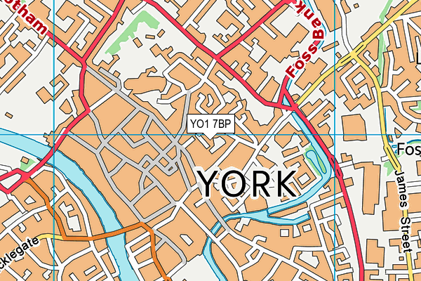 YO1 7BP map - OS VectorMap District (Ordnance Survey)