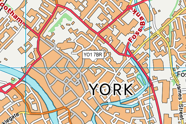 YO1 7BR map - OS VectorMap District (Ordnance Survey)
