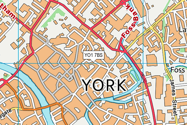 YO1 7BS map - OS VectorMap District (Ordnance Survey)