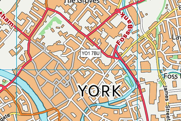 YO1 7BU map - OS VectorMap District (Ordnance Survey)