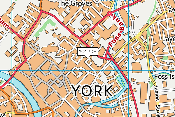 YO1 7DE map - OS VectorMap District (Ordnance Survey)
