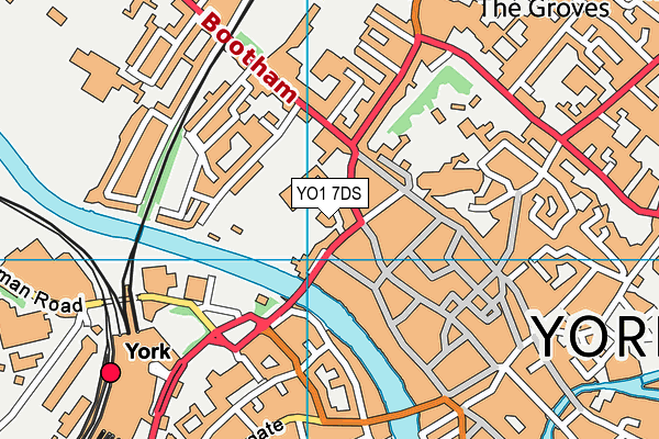 YO1 7DS map - OS VectorMap District (Ordnance Survey)