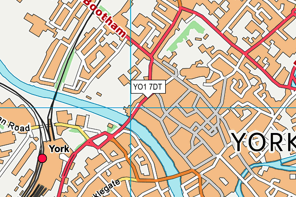 YO1 7DT map - OS VectorMap District (Ordnance Survey)