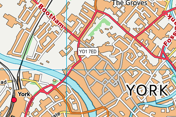 YO1 7ED map - OS VectorMap District (Ordnance Survey)
