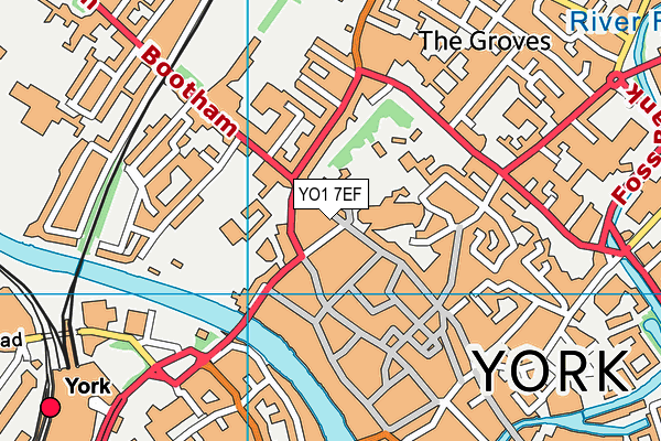YO1 7EF map - OS VectorMap District (Ordnance Survey)