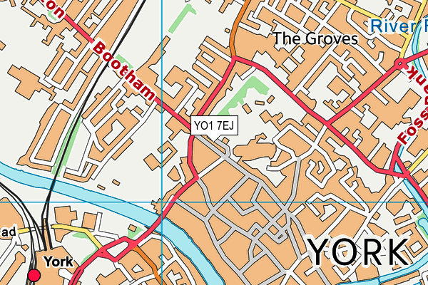 YO1 7EJ map - OS VectorMap District (Ordnance Survey)