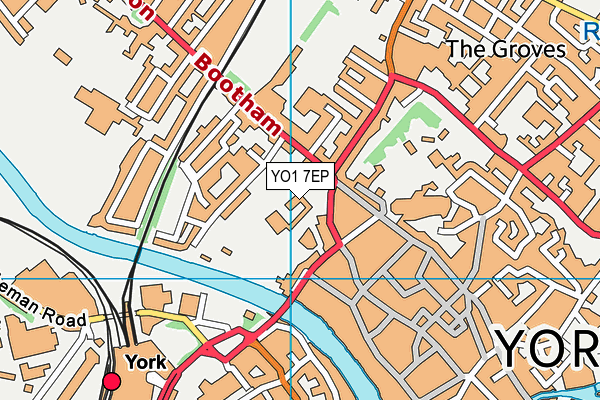 YO1 7EP map - OS VectorMap District (Ordnance Survey)