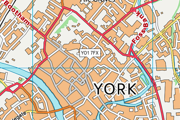 YO1 7FX map - OS VectorMap District (Ordnance Survey)