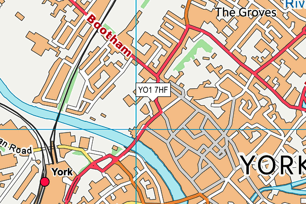 YO1 7HF map - OS VectorMap District (Ordnance Survey)