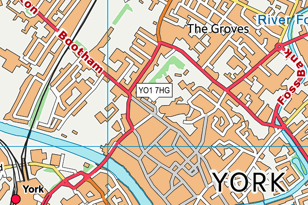 YO1 7HG map - OS VectorMap District (Ordnance Survey)