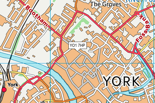 YO1 7HP map - OS VectorMap District (Ordnance Survey)