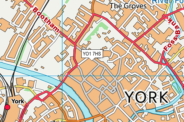 YO1 7HS map - OS VectorMap District (Ordnance Survey)
