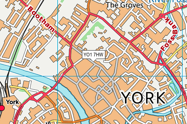 YO1 7HW map - OS VectorMap District (Ordnance Survey)