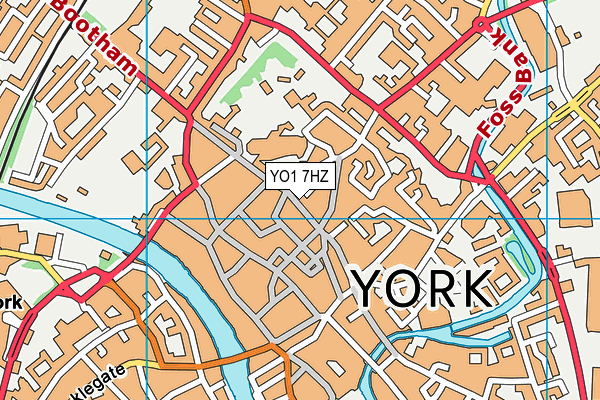 YO1 7HZ map - OS VectorMap District (Ordnance Survey)