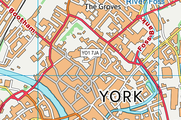 YO1 7JA map - OS VectorMap District (Ordnance Survey)