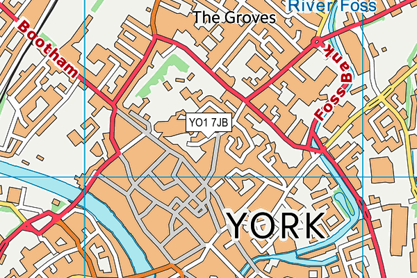YO1 7JB map - OS VectorMap District (Ordnance Survey)