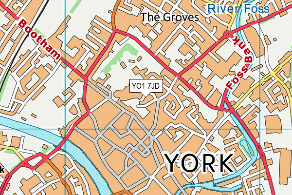 YO1 7JD map - OS VectorMap District (Ordnance Survey)