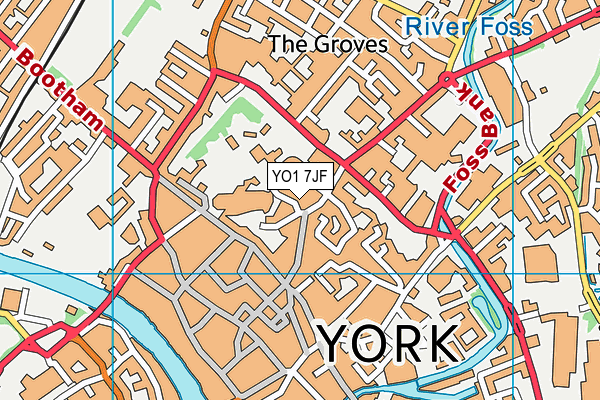 YO1 7JF map - OS VectorMap District (Ordnance Survey)