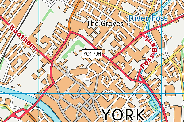 YO1 7JH map - OS VectorMap District (Ordnance Survey)
