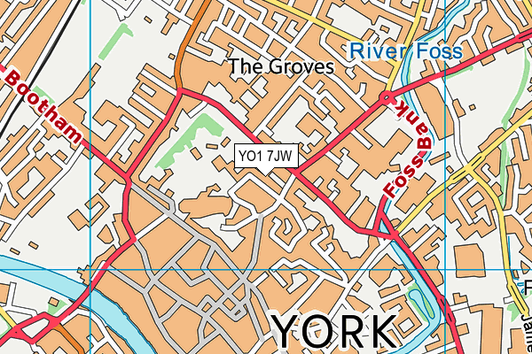 YO1 7JW map - OS VectorMap District (Ordnance Survey)