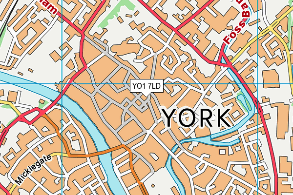 YO1 7LD map - OS VectorMap District (Ordnance Survey)
