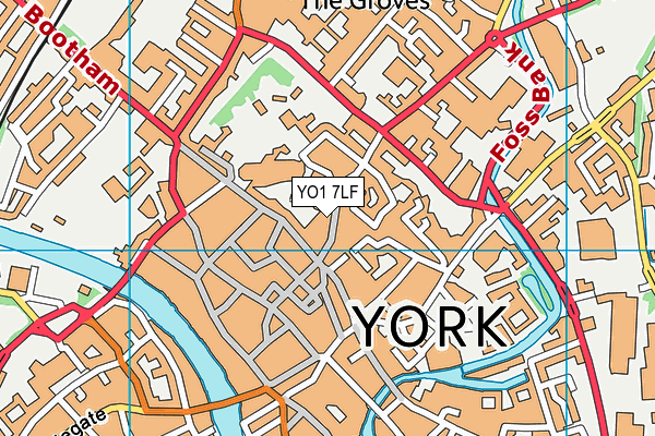 YO1 7LF map - OS VectorMap District (Ordnance Survey)