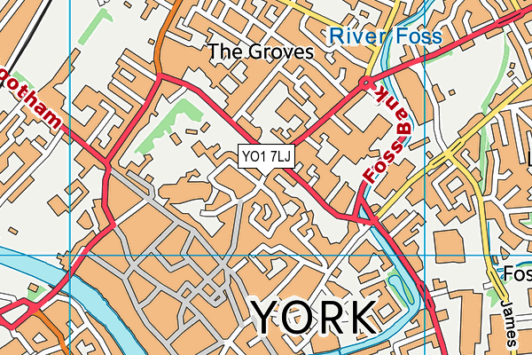 YO1 7LJ map - OS VectorMap District (Ordnance Survey)