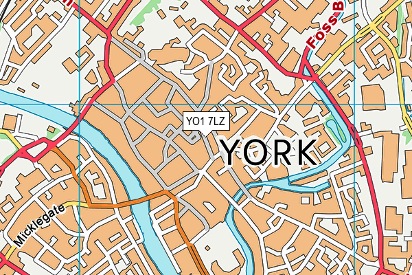 YO1 7LZ map - OS VectorMap District (Ordnance Survey)