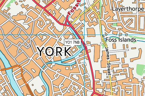 YO1 7NB map - OS VectorMap District (Ordnance Survey)