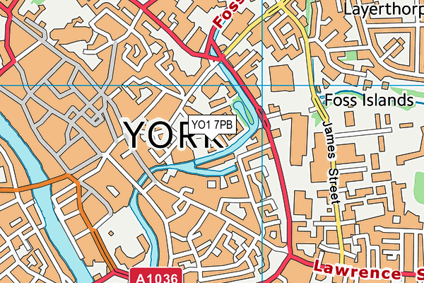 YO1 7PB map - OS VectorMap District (Ordnance Survey)