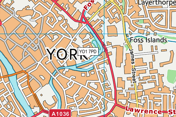 YO1 7PD map - OS VectorMap District (Ordnance Survey)