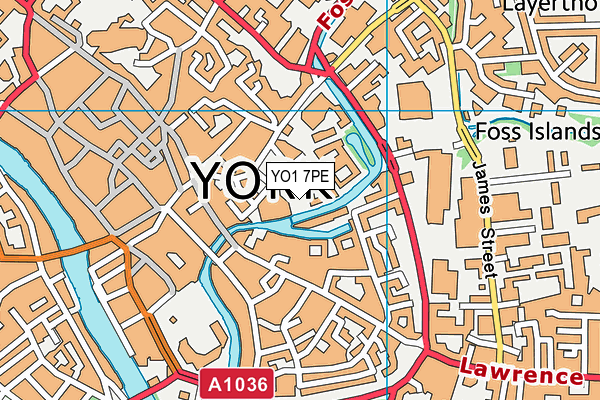 YO1 7PE map - OS VectorMap District (Ordnance Survey)