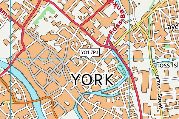 YO1 7PJ map - OS VectorMap District (Ordnance Survey)
