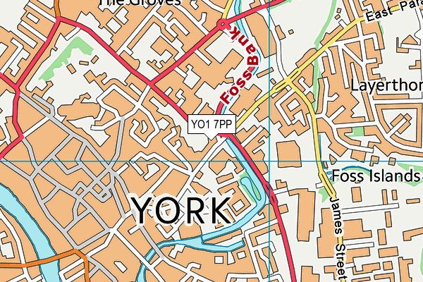 YO1 7PP map - OS VectorMap District (Ordnance Survey)