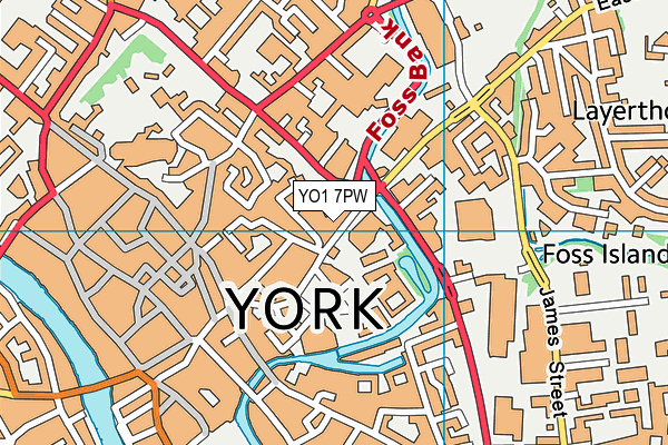 YO1 7PW map - OS VectorMap District (Ordnance Survey)