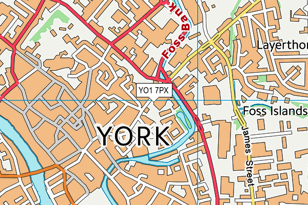 YO1 7PX map - OS VectorMap District (Ordnance Survey)