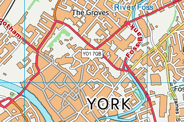 YO1 7QB map - OS VectorMap District (Ordnance Survey)