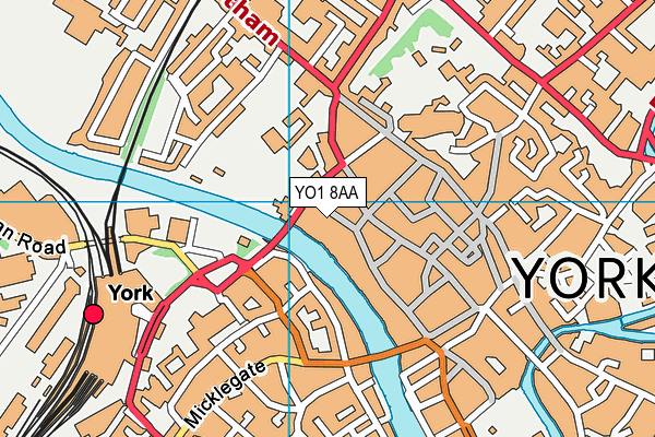 YO1 8AA map - OS VectorMap District (Ordnance Survey)